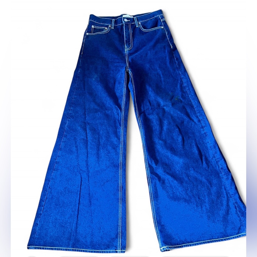 Zara Dark Blue Flare Jeans - Picture 4 of 11